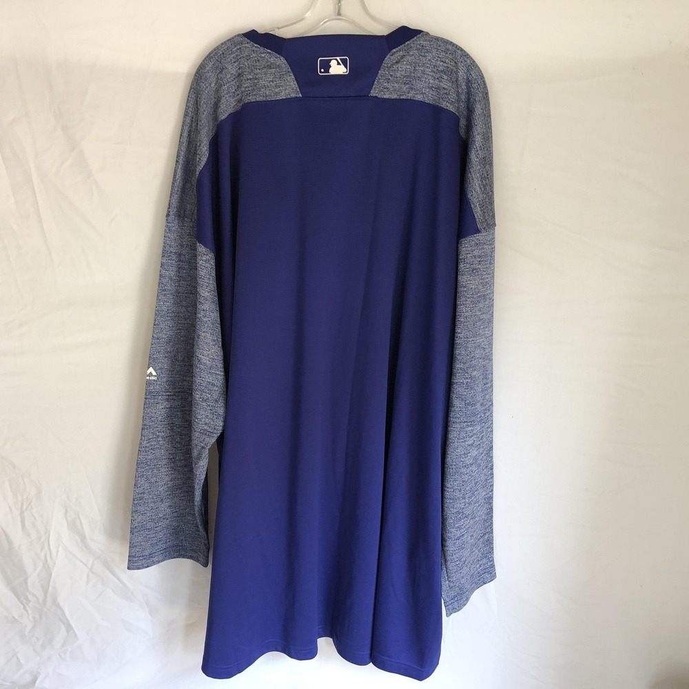 Texas Rangers Shirt Mens 5XL Blue Long Sleeve MLB Baseball Majestic ThermaBase - Picture 5 of 10